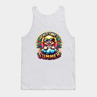 "Sunny Pup Delight: Summer Joy Unleashed" Tank Top